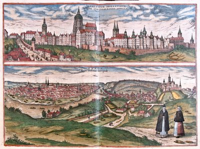Prága (Csehország), Cseh Köztársaság - Georg Braun "Civitates Orbis Terrarum" című művében, Köln 1617. alkotó: Georg Braun