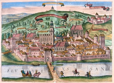 Przemysl, Lengyelország - Georg Braun "Civitates Orbis Terrarum" című művében, Köln 1617. alkotó: Georg Braun