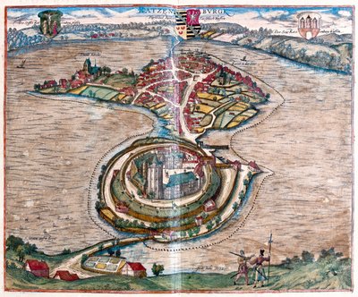 Ratzeburg, Németország - Georg Braun "Civitates Orbis Terrarum" című művében, Köln 1617. alkotó: Georg Braun