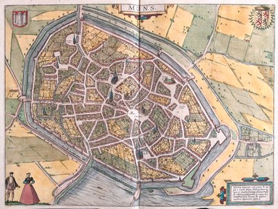 Ruen, Nimes és Bordeaux, Franciaország - Georg Braun "Civitates Orbis Terrarum" című művében, Köln 1617. alkotó: Georg Braun