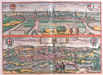 Soest, Warburg, Németország - Georg Braun "Civitates Orbis Terrarum" című művében, Köln 1617. alkotó: Georg Braun