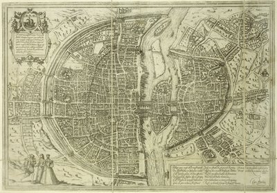 Párizs városterve, 1572 alkotó: Georg Braun