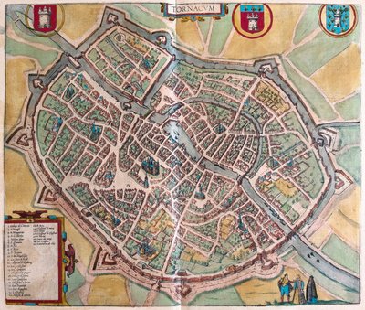 Turnai, Belgium - Georg Braun "Civitates Orbis Terrarum" című művében, Köln 1617. alkotó: Georg Braun