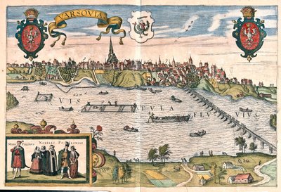 Varsavia, Lengyelország - Georg Braun "Civitates Orbis Terrarum" című művében, Köln 1617. alkotó: Georg Braun