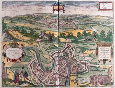 Verona, Olaszország - a "Civitates Orbis Terrarum"-ban6 Georg Braun, Köln 1617. alkotó: Georg Braun