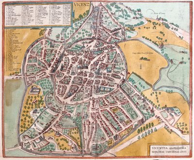 Vicenza, Olaszország - Georg Braun "Civitates Orbis Terrarum" című művében, Köln 1617. alkotó: Georg Braun