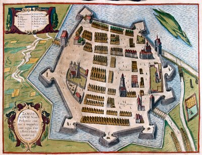 Zamosc, Lengyelország - Georg Braun "Civitates Orbis Terrarum" című művében, Köln 1617. alkotó: Georg Braun