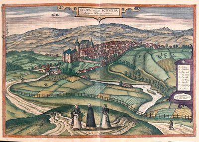 Zschopau, Németország - Georg Braun "Civitates Orbis Terrarum" című művében, Köln 1617. alkotó: Georg Braun