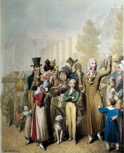 Boulevard de la Madeleine, George Emanuel Opitz (1775-1841) sarlatán litográfiája 1831 Párizs. Karneváli Múzeum alkotó: Georg Emanuel Opitz