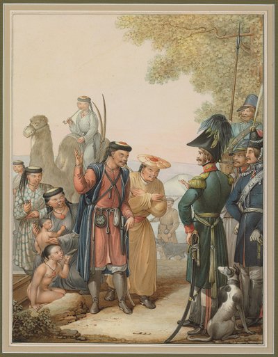 kozákok és kalmükok, alkotó: Georg Emanuel Opitz