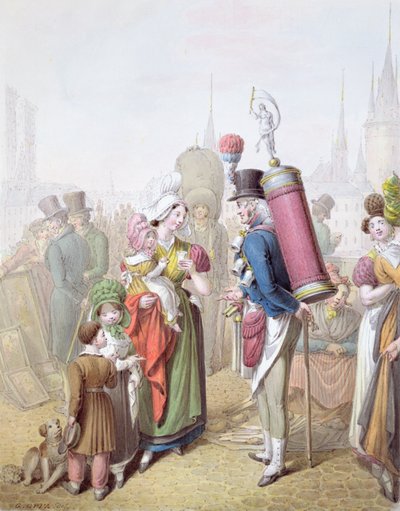 A Pont Notre-Dame, 1810 körül (wc papíron) alkotó: Georg Emanuel Opitz