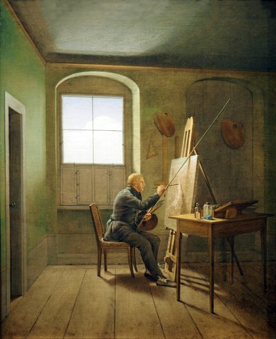 Német: Caspar David Friedrich a műtermében Caspar David Friedrich a műtermében (1811) alkotó: Georg Friedrich Kersting