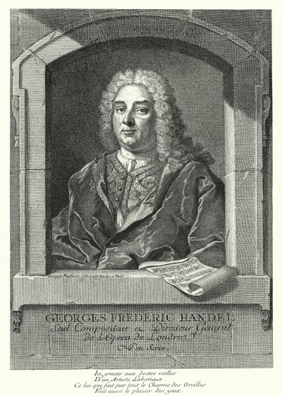 George Frideric Händel német barokk zeneszerző (metszet) alkotó: Georg Friedrich Schmidt