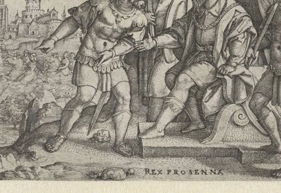 Porsenna hallja, hogy Cloelia megszökött Rex Prosenna Cloelia (cím a tárgyon) Történetek a kora római történelemből (sorozat címe) alkotó: Georg Pencz