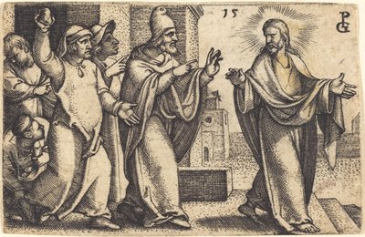 A farizeusok meg akarják kövezni Krisztust alkotó: Georg Pencz