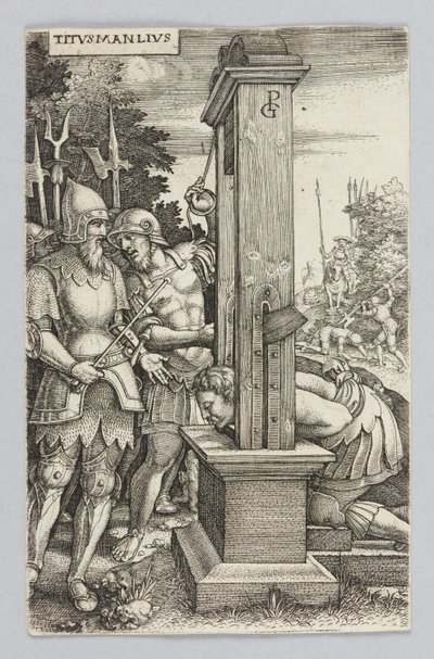 Titus Manlius jelen van fia kivégzésénél alkotó: Georg Pencz