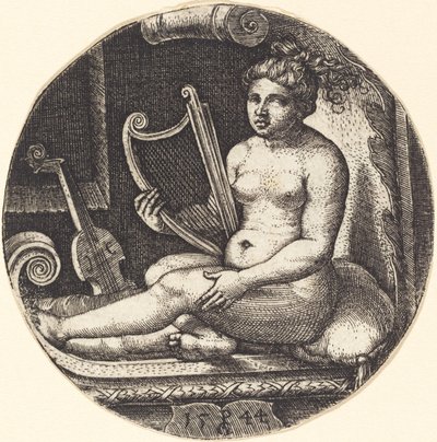 Nő hárfával alkotó: Georg Pencz