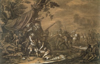 A csatatér katonai sebésze a spanyol örökösödési háború idején, 1707, vésette Christian Rugendas (1708-81) 1740 körül alkotó: Georg Philipp I Rugendas