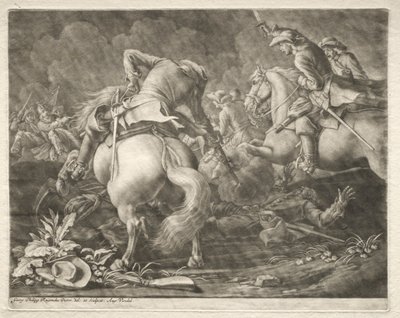 Csetepaté porosz és magyar huszárok között alkotó: Georg Philipp I Rugendas