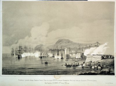 A sinop-i csata 1853. november 30-án (litográfia) alkotó: Georg Wilhelm Timm