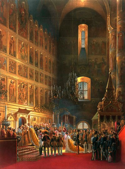 Sándor orosz cár felkenése, Moszkva, 1856. alkotó: Georg Wilhelm Timm