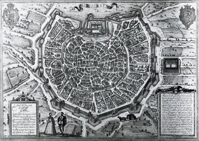 Milánó várostérképe, 1572, Antonio Lafreri (1512-1577), Georg Braun és Franz Hogenberg, Olaszország alkotó: Georg Braun and Hogenberg Franz