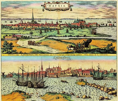 Hafnia / Kobenhavn, Dánia alkotó: Georg Braun and Hogenberg Franz
