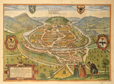 Besancon térképe Georg Braun világtérképéről alkotó: Georg Braun and Hogenberg Franz