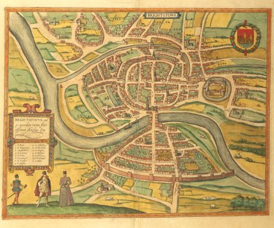 Georg Braun Bristol térképe a második világháborúból alkotó: Georg Braun and Hogenberg Franz