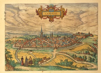 Cambrai térképe Georg Braun Civitates Orbis Terrarum című művéből alkotó: Georg Braun and Hogenberg Franz