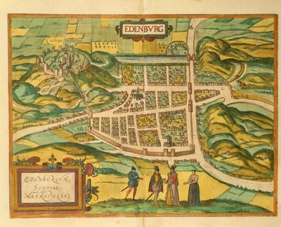 Edinburgh térképe a World Cityből, Georg Braun alkotó: Georg Braun and Hogenberg Franz