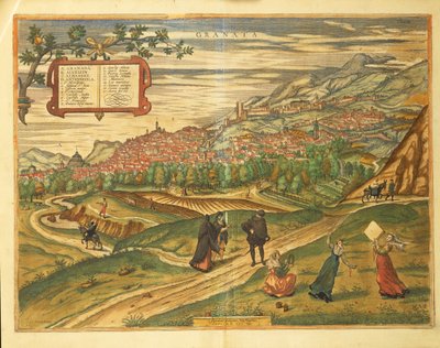 Granada térképe Georg Braun világtérképéről alkotó: Georg Braun and Hogenberg Franz