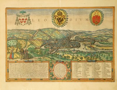 Liege térképe a világ városaiból, Georg Braun alkotó: Georg Braun and Hogenberg Franz
