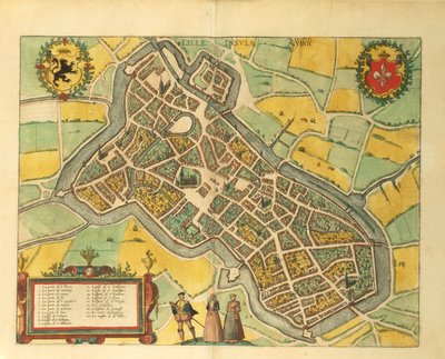 Lille térképe a második világháborúból, Georg Braun alkotó: Georg Braun and Hogenberg Franz