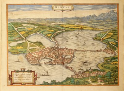 Mantova térképe Georg Braun világtérképéről alkotó: Georg Braun and Hogenberg Franz