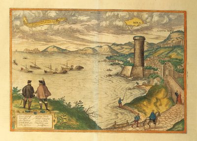 Mola di Bari, Apulia régió térképe Georg Braun világtérképéről alkotó: Georg Braun and Hogenberg Franz