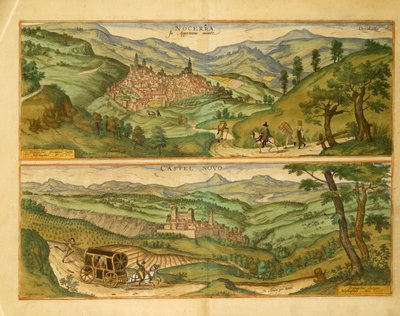 Nocera és Castelnuovo térképe a világ városaiból, Georg Braun alkotó: Georg Braun and Hogenberg Franz
