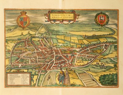Norwich térképe Georg Braun világtérképéről alkotó: Georg Braun and Hogenberg Franz