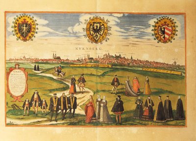 Nürnberg térképe az Amerikai Egyesült Államokból, Georg Braun alkotó: Georg Braun and Hogenberg Franz