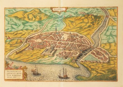 Rimini térképe Georg Braun világtérképéről alkotó: Georg Braun and Hogenberg Franz
