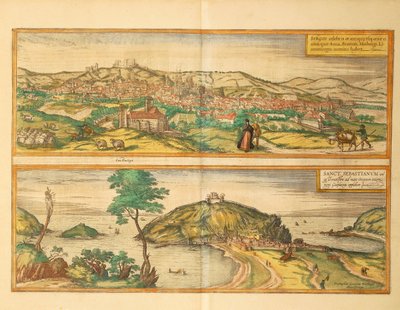 San Sebastian és Burgos térképe Georg Braun Civitates Orbis Terrarum című művéből alkotó: Georg Braun and Hogenberg Franz