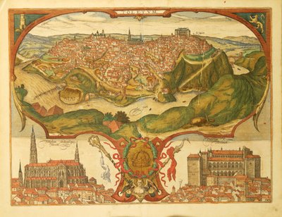 Toledo térképe Georg Braun világtérképéről alkotó: Georg Braun and Hogenberg Franz