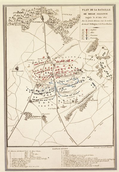 A Waterloo-i csata térképe alkotó: Georg Braun and Hogenberg Franz