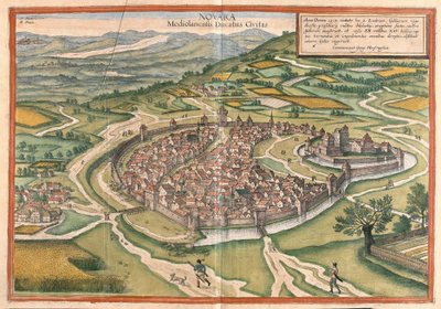 Novara, Piemont régió, Olaszország (metszet alkotó: Georg Braun and Hogenberg Franz