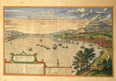 A Messinai-szoros a világ városaiból – Georg Braun alkotó: Georg Braun and Hogenberg Franz