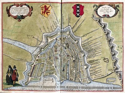Amszterdam, Hollandia (metszet alkotó: Georg Braun and Hogenberg Franz