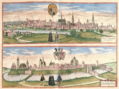 Nysa és Legnica (Lignica), Lengyelország (metszet) alkotó: Georg Braun and Hogenberg Franz