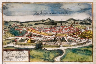 Montpellier város terve alkotó: Georg Braun and Hogenberg Franz