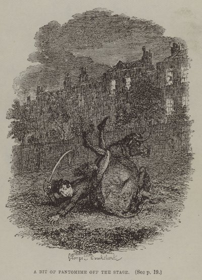 Egy kis pantomim a színpadról (metszet) alkotó: George (after) Cruikshank