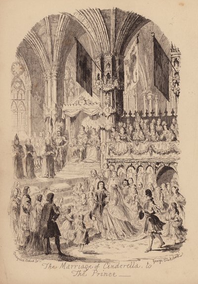 Hamupipőke és az üvegcipő (metszet) alkotó: George (after) Cruikshank